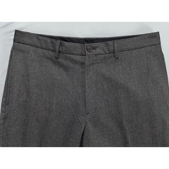 Calvin Klein Flat Front Microfiber Dress Pants, Slacks. Heather Gray, 33X31. EUC - Picture 6 of 9